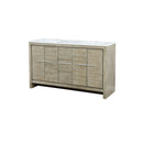 Lexora Lafarre 60" Rustic Acacia Double Bathroom Vanity, White Quartz Top, and White Square Sinks  LLF60DKSOD000