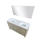 Lexora Lafarre 60" Rustic Acacia Double Bathroom Vanity, White Quartz Top, White Square Sinks, and 55" Frameless Mirror LLF60DKSODM55