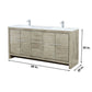Lexora Lafarre 72" Rustic Acacia Double Bathroom Vanity, White Quartz Top, White Square Sinks, and Labaro Brushed Nickel Faucet Set LLF72DKSOD000FBN