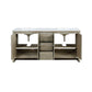 Lexora Lafarre 72" Rustic Acacia Double Bathroom Vanity, White Quartz Top, and White Square Sinks LLF72DKSOD000