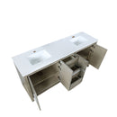 Lexora Lafarre 72" Rustic Acacia Double Bathroom Vanity, White Quartz Top, and White Square Sinks LLF72DKSOD000