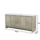 Lexora Lafarre 72" Rustic Acacia Double Bathroom Vanity, White Quartz Top, White Square Sinks, and 70" Frameless Mirror LLF72DKSODM70