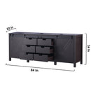 Lexora  Marsyas 84" Brown Vanity Cabinet Only LM342284DC00000
