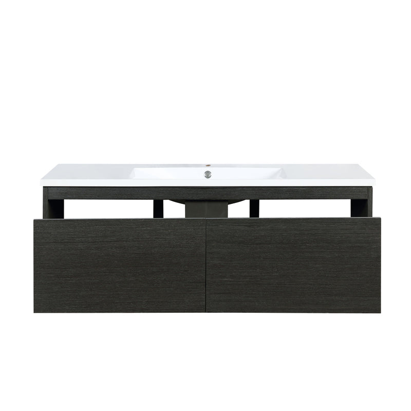 Lexora Sant 48" Iron Charcoal Bathroom Vanity and Acrylic Composite Top with Integrated Sink LS48SRAIS000