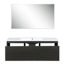 Lexora Sant 48" Iron Charcoal Bathroom Vanity, Acrylic Composite Top with Integrated Sink, and 43" Frameless Mirror LS48SRAISM43