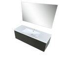 Lexora Sant 48" Iron Charcoal Bathroom Vanity, Acrylic Composite Top with Integrated Sink, and 43" Frameless Mirror LS48SRAISM43