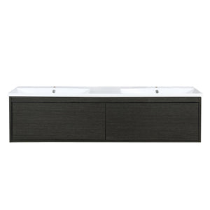 Lexora Sant 60" Iron Charcoal Double Bathroom Vanity and Acrylic Composite Top with Integrated Sinks LS60DRAIS000