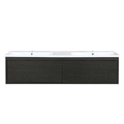 Lexora Sant 60" Iron Charcoal Double Bathroom Vanity and Acrylic Composite Top with Integrated Sinks LS60DRAIS000