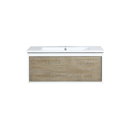 Lexora Scopi 36" Rustic Acacia Bathroom Vanity and Acrylic Composite Top with Integrated Sink LSC36SRAOS000