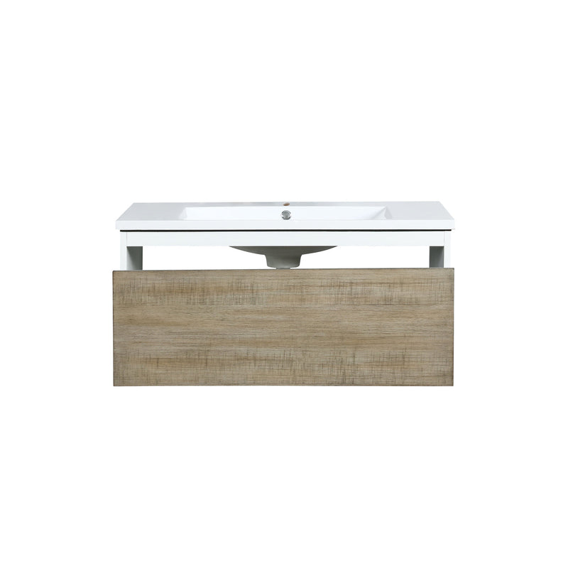 Lexora Scopi 36" Rustic Acacia Bathroom Vanity and Acrylic Composite Top with Integrated Sink LSC36SRAOS000