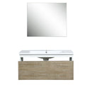 Lexora Scopi 36" Rustic Acacia Bathroom Vanity, Acrylic Composite Top with Integrated Sink, and 28" Frameless Mirror LSC36SRAOSM28