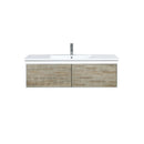 Lexora Scopi 48" Rustic Acacia Bathroom Vanity, Acrylic Composite Top with Integrated Sink, and Labaro Brushed Nickel Faucet Set LSC48SRAOS000FBN