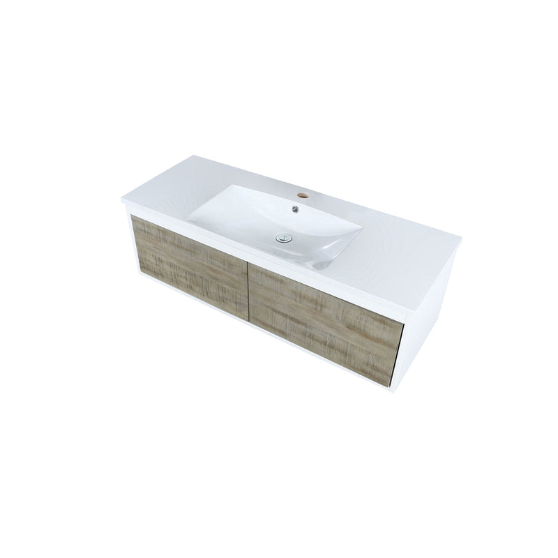 Lexora Scopi 48" Rustic Acacia Bathroom Vanity and Acrylic Composite Top with Integrated Sink LSC48SRAOS000