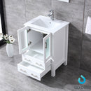 Lexora  Volez 24" White Single Vanity, Integrated Top, White Integrated Square Sink and no Mirror LV341824SAES000