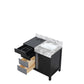 Lexora Zilara 36" Black and Grey Vanity, Castle Grey Marble Top, and White Square Sink - LZ342236SLIS000