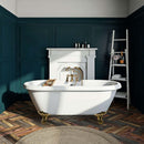 kingston-brass-aqua-eden-67-inch-acrylic-clawfoot-tub-with-7-inch-faucet-drillings-white-brushed-brass-vt7ds672924jnh7