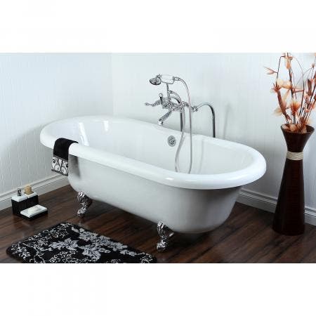 kingston-brass-aqua-eden-67-inch-acrylic-double-ended-clawfoot-tub-no-faucet-drillings-white-polished-chrome-vtds673023h1