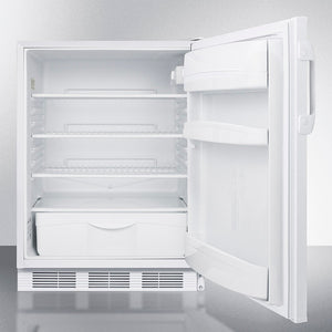 Accucold 24" Wide All-Refrigerator ADA Compliant with Automatic Defrost and White Exterior