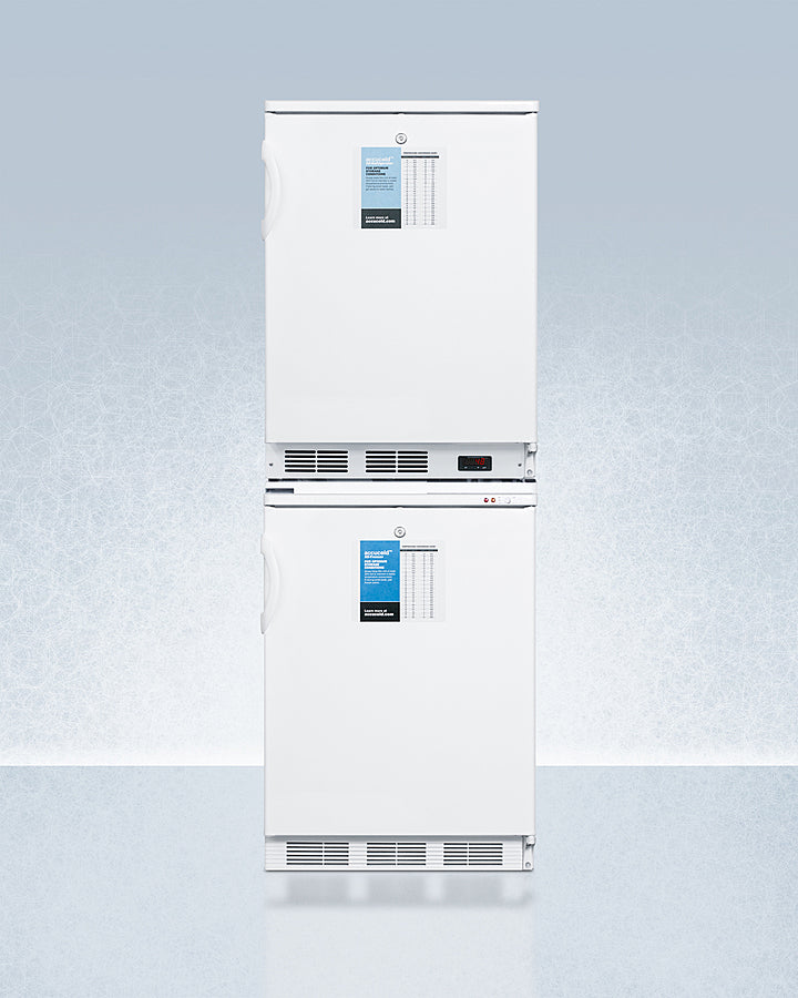 Accucold 24" Wide All-Refrigerator/All-Freezer Combination with Probe Hole Front