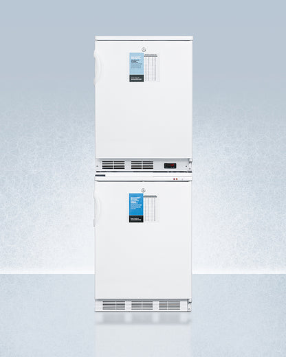 Accucold 24" Wide All-Refrigerator/All-Freezer Combination with Probe Hole Front