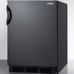 Accucold 24" Wide All-Refrigerator with Automatic Defrost and Black Exterior Angle