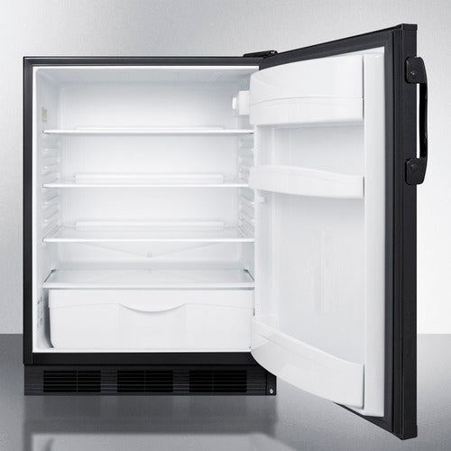 Accucold 24" Wide All-Refrigerator with Automatic Defrost Operation and Black Exterior