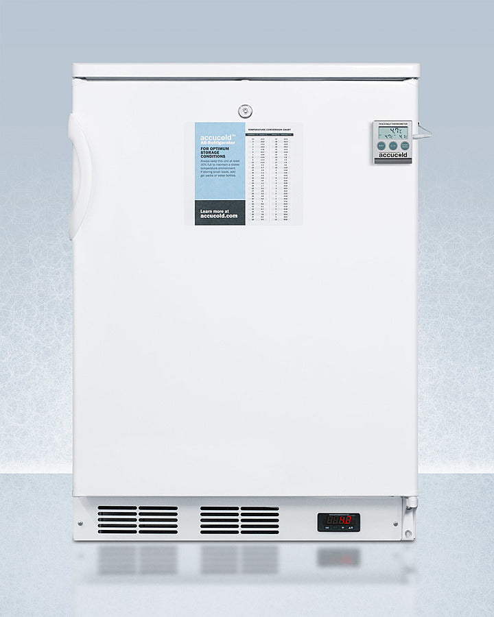 Accucold 24" Wide All-Refrigerator with Front Lock and Internal Fan
