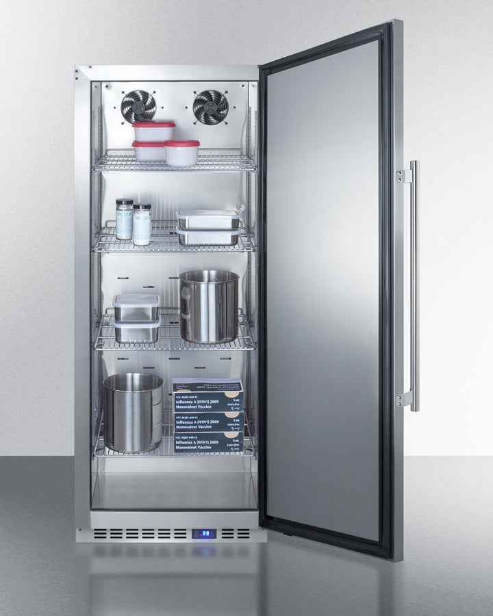 Accucold 24" Wide All-Refrigerator with Stainless Steel Interior and Exterior