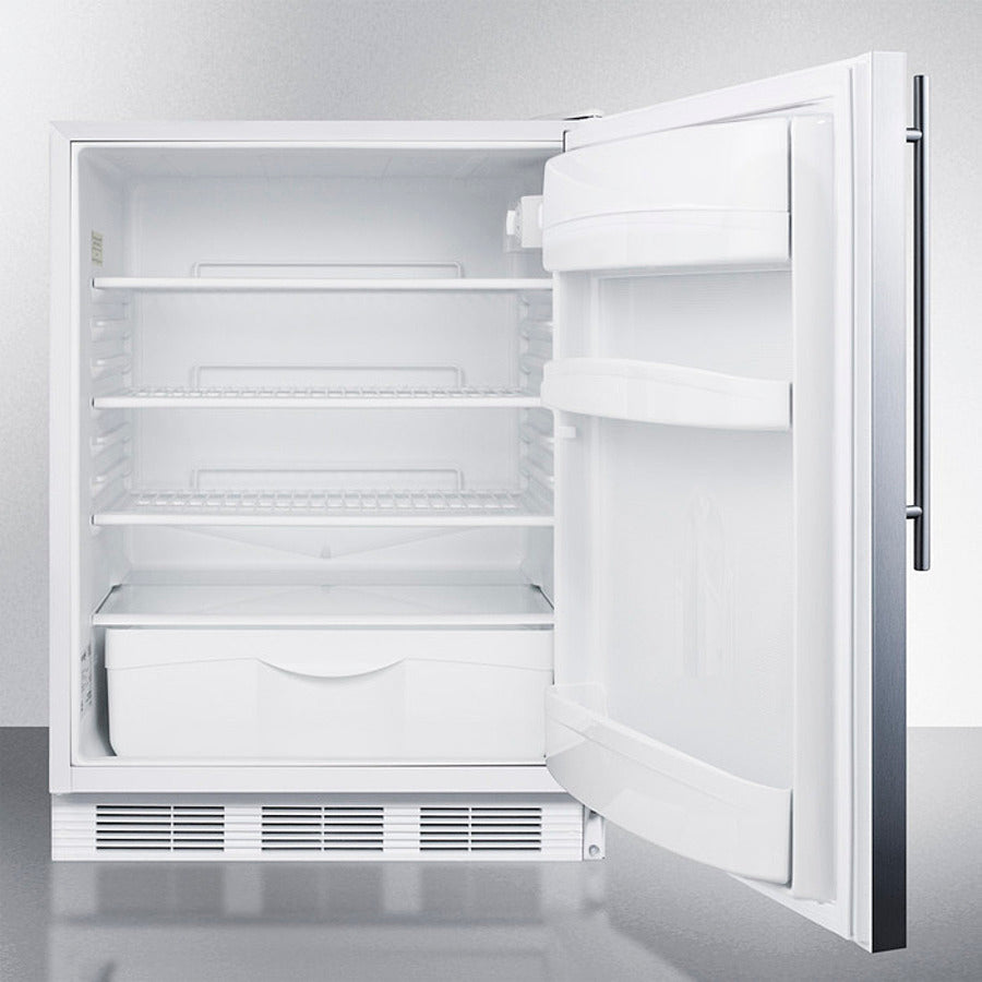 Accucold 24" Wide Built-In All-Refrigerator ADA Compliant with Thin Handle Open