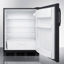 Accucold 24" Wide Built-In All-Refrigerator Automatic Defrost Operation with Black Exterior