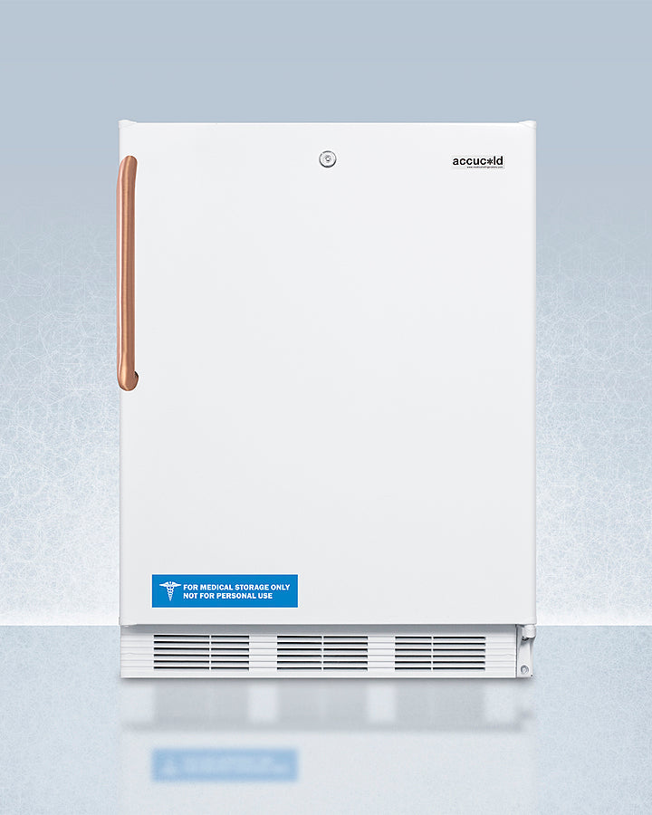 Accucold 24" Wide Built-In All-Refrigerator with Antimicrobial Pure Copper Handle ADA Compliant Front