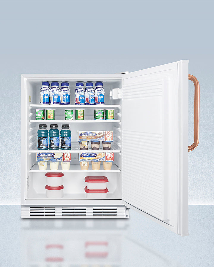 Accucold 24" Wide Built-In All-Refrigerator with Antimicrobial Pure Copper Handle ADA Compliant Full