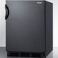 Accucold 24" Wide Built-In All-Refrigerator with Auto Defrost and Black Exterior ADA Compliant
