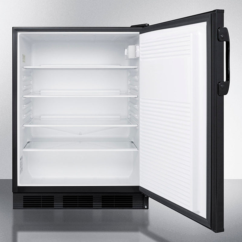 Accucold 24" Wide Built-In All-Refrigerator with Auto Defrost and Black Exterior