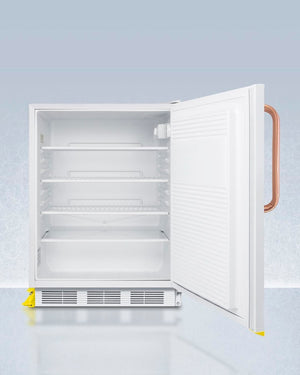 Accucold 24" Wide Built-In All-Refrigerator with Copper Handle ADA Compliant Open