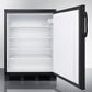 Accucold 24" Wide Built-In All-Refrigerator with Front Lock and Black Exterior