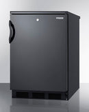 Accucold 24" Wide Built-In All-Refrigerator with Front Lock and Black Exterior