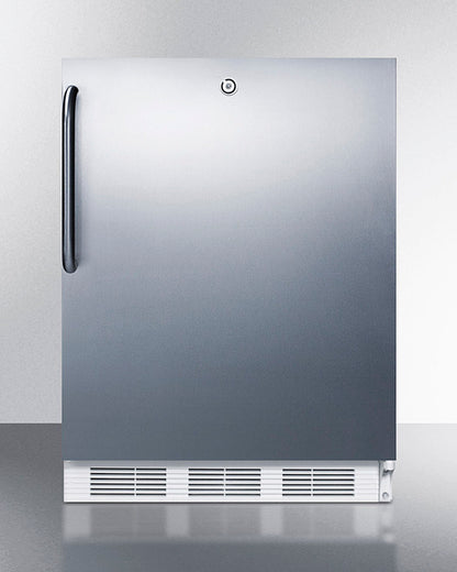Accucold 24" Wide Built-In All-Refrigerator with Front Lock and Stainless Steel Exterior