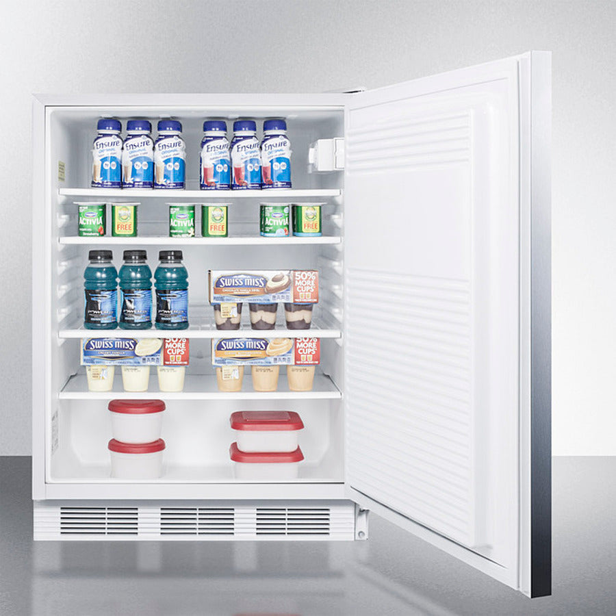 Accucold 24" Wide Built-In All-Refrigerator with Horizontal Handle