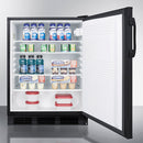 Accucold 24" Wide Built-In All-Refrigerator with Lock and Black Exterior ADA Compliant