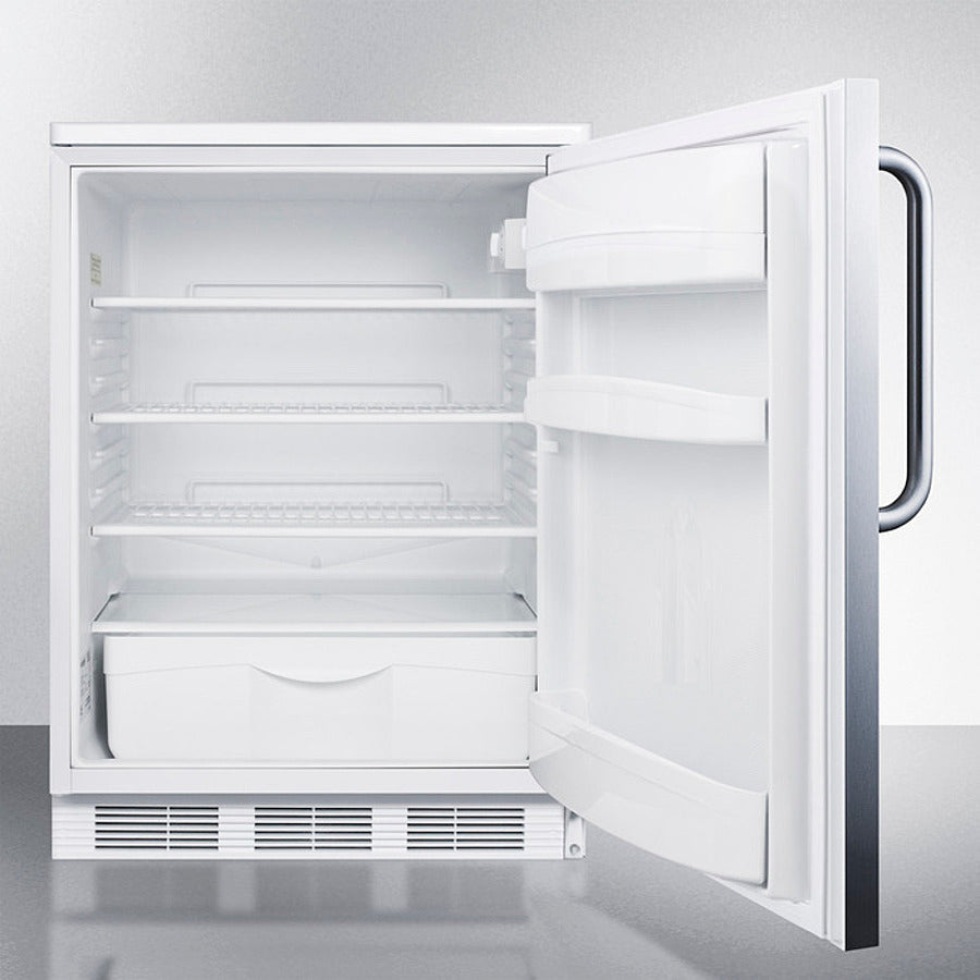 Accucold 24" Wide Built-In All-Refrigerator with Towel Bar Handle Open