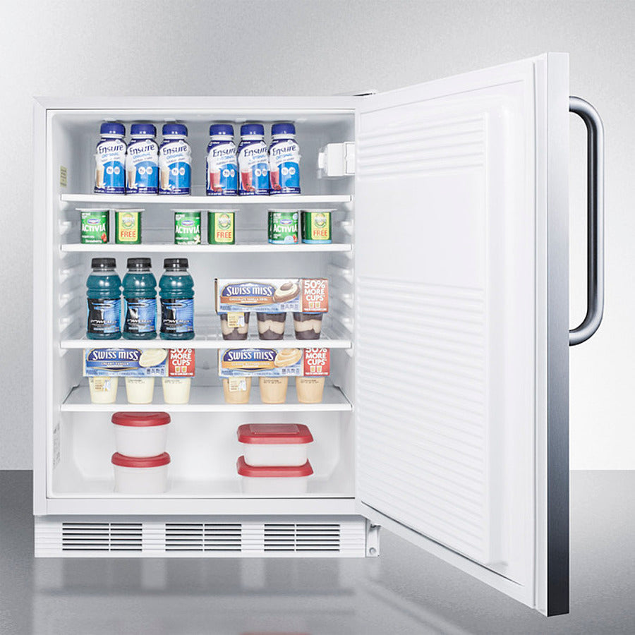 Accucold 24" Wide Built-In All-Refrigerator with Towel Bar Handle Full
