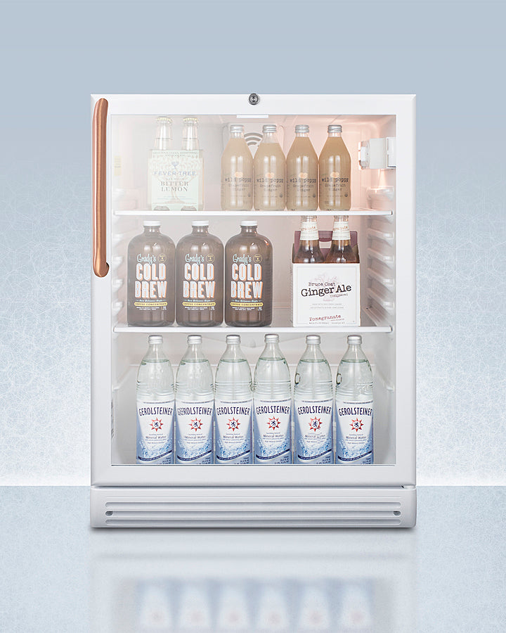 Accucold 24" Wide Built-In Beverage Center with Antimicrobial Pure Copper Handle ADA Compliant