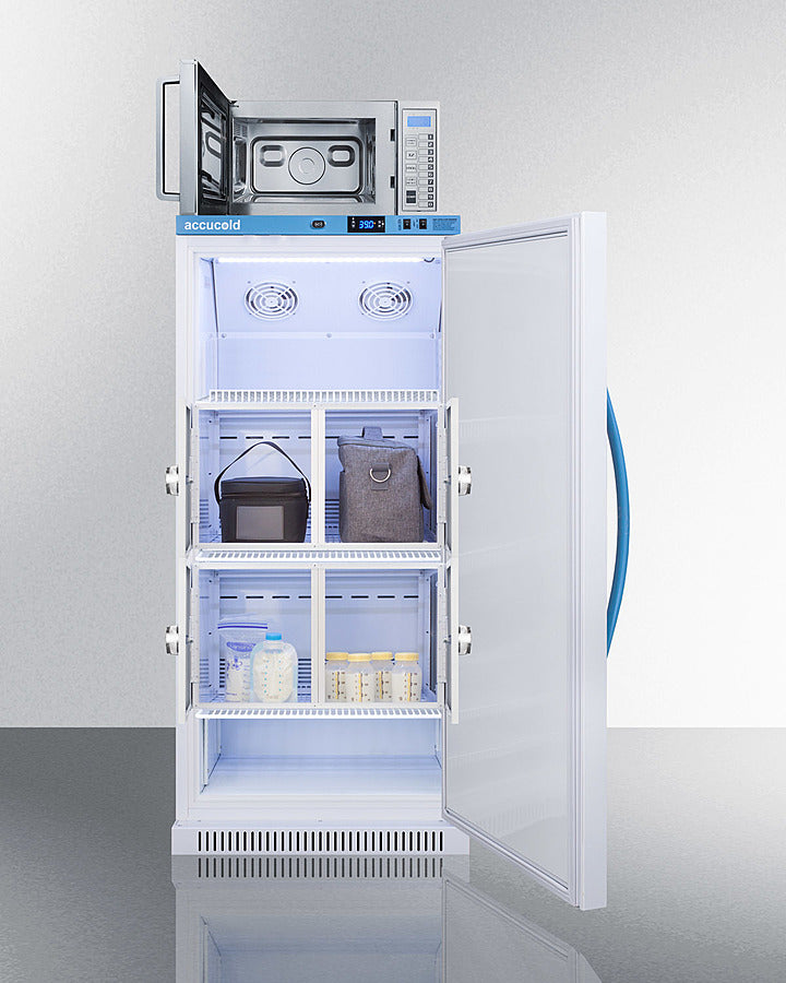 Accucold 8 cu.ft. MOMCUBE Breast Milk Refrigerator with Interior Lockers and Microwave Combination