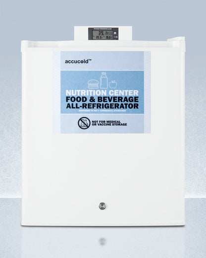 Accucold Compact Nutrition Center All-Refrigerator in White with Front Lock