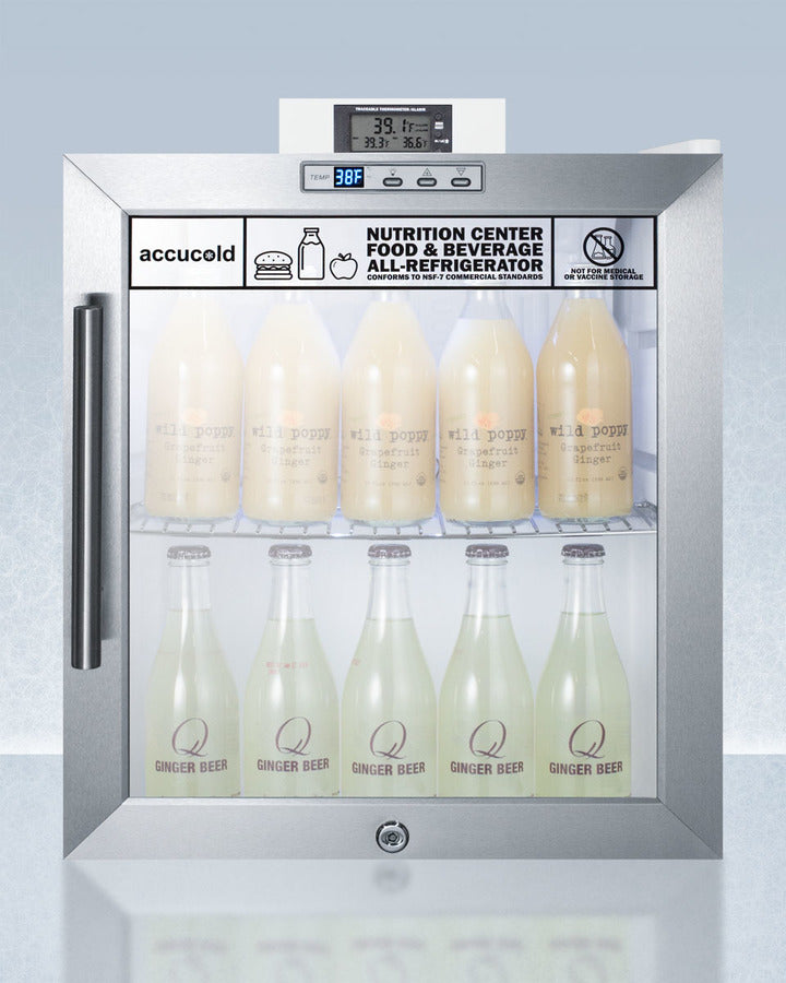 Accucold Compact Nutrition Center All-Refrigerator with Glass Door