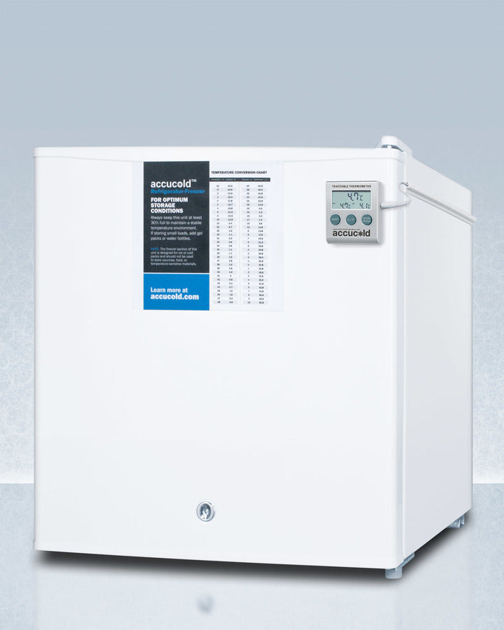 Accucold Compact Refrigerator-Freezer with NIST Calibrated Thermometer