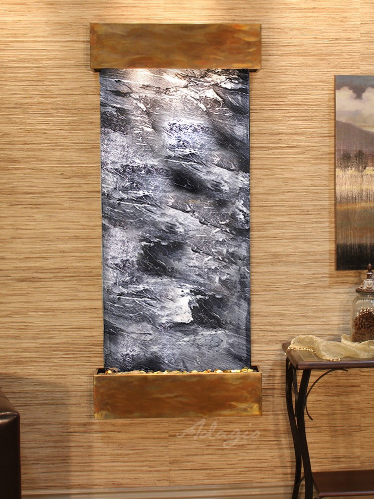 Adagio Inspiration Falls Square Rustic Copper Black Spider Marble - IFS1007