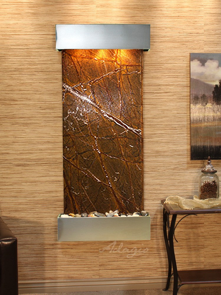 Adagio Inspiration Falls Square Stainless Steel Brown Marble 