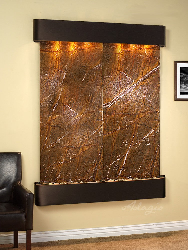Adagio Majestic River Round Blackened Copper Brown Marble